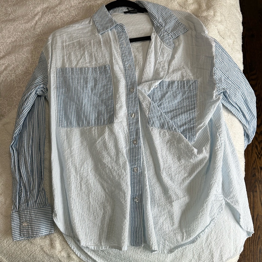 Striped two tone button down - Picture 2 of 4
